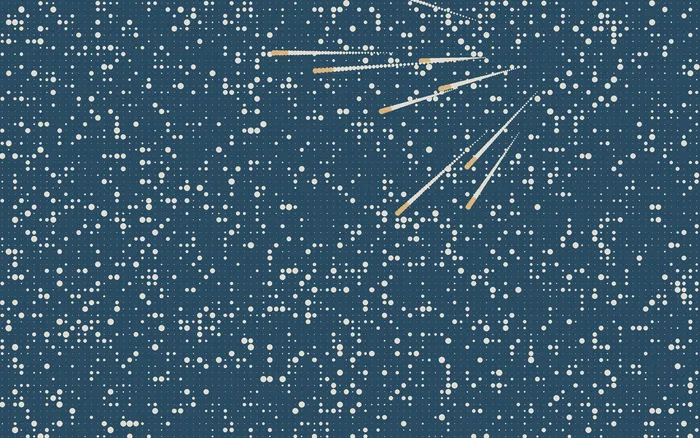 Gerasterter Sternenhimmel mit mehreren Meteorspuren